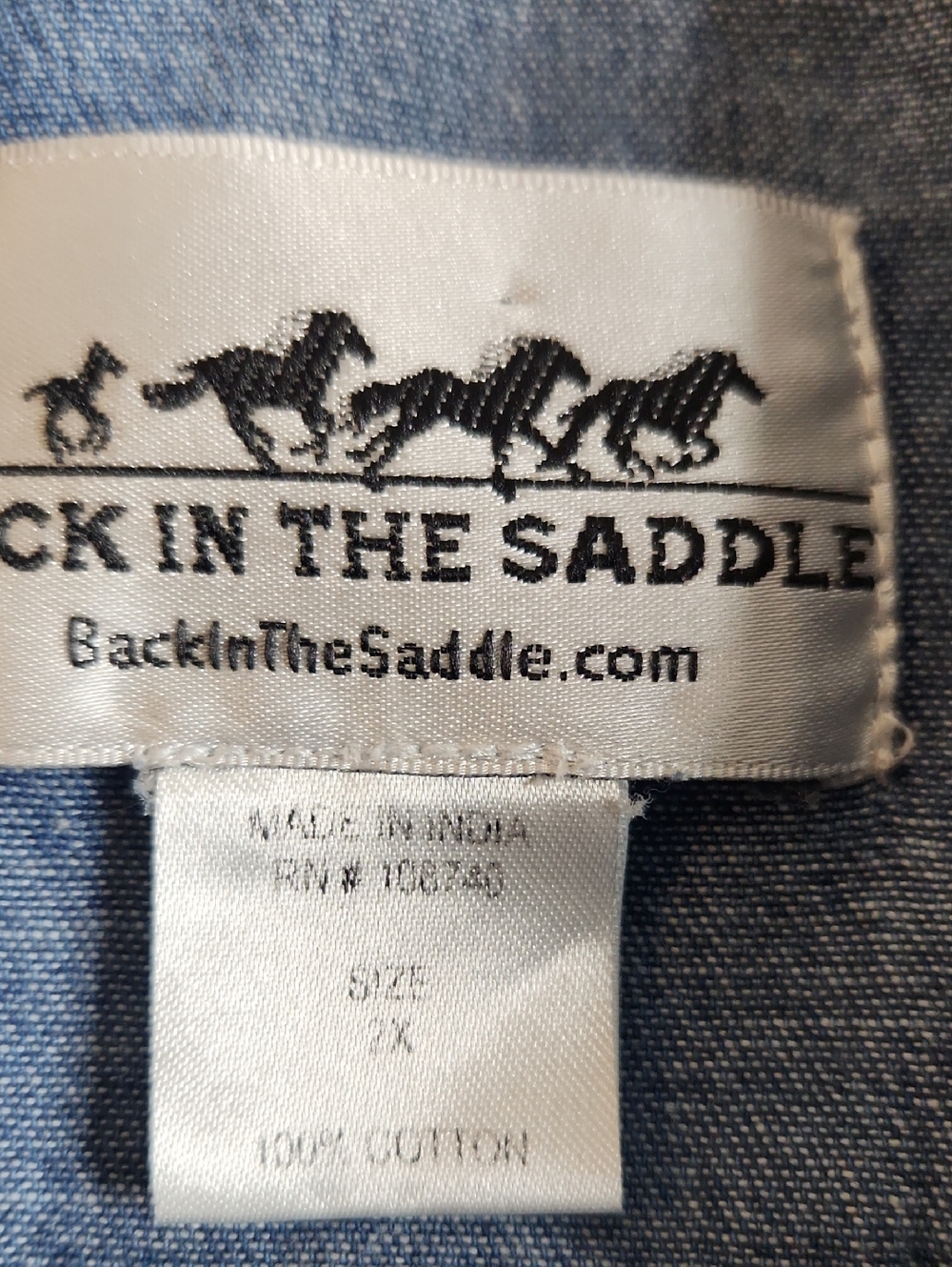 Back in the Saddle Western Cowboy Sleeveless Denim Button-Down Cotton Vest - Picture 2 of 6